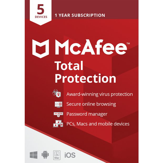 McAfee Total Protection 1 year 5 devices